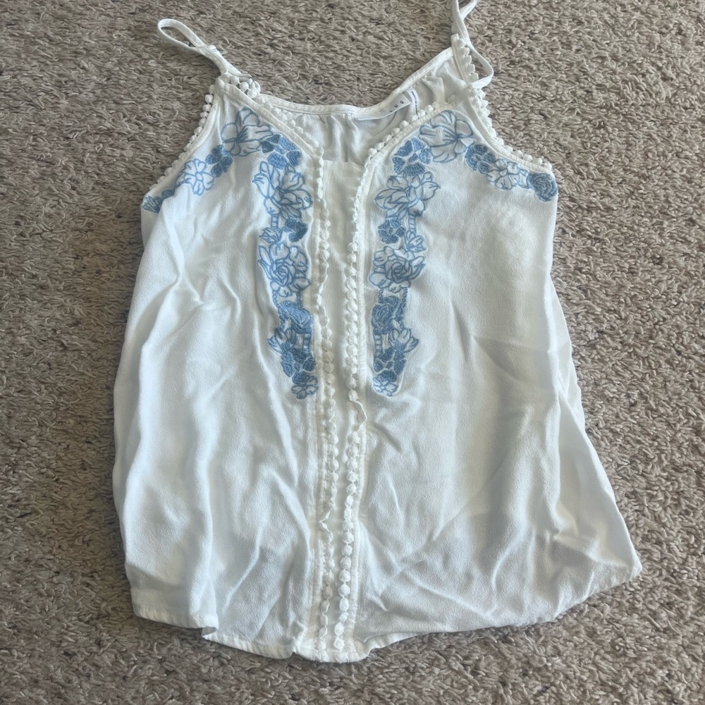 Elegant White and Blue Women's Camisole
